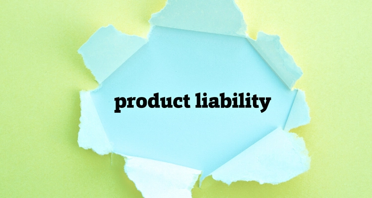 A piece of paper with product liability text written on it.