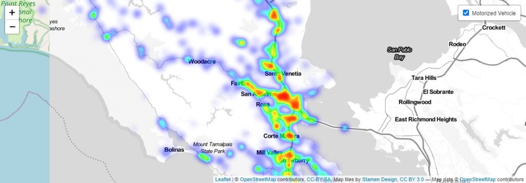 motorized accident heat map